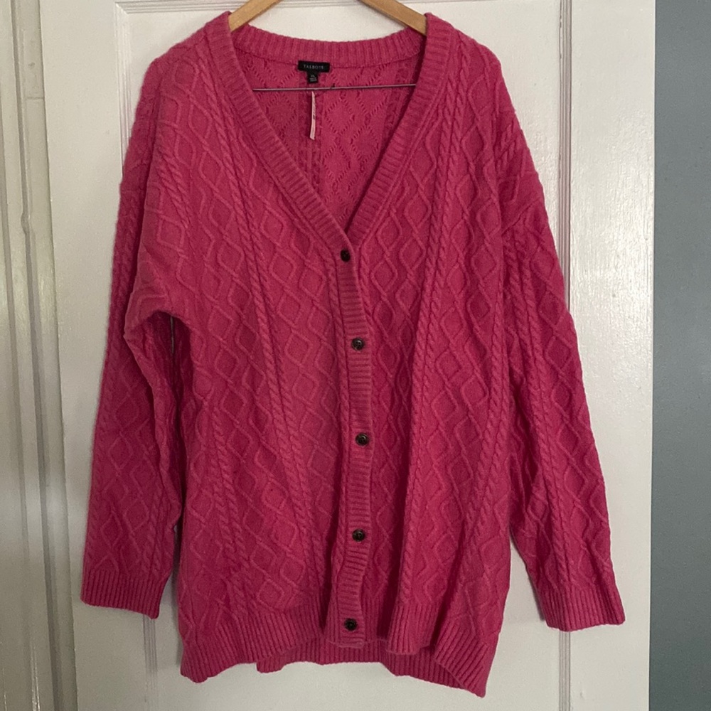NWT Talbots Cable Knit Cardigan Sweater - Size XL